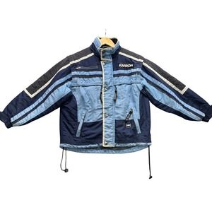 Karbon Ski Jacket Men's Size 12 Blue Colorblock Winter Insulated Coat Vintage